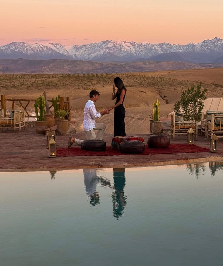 Marriage proposal scene in Morocco